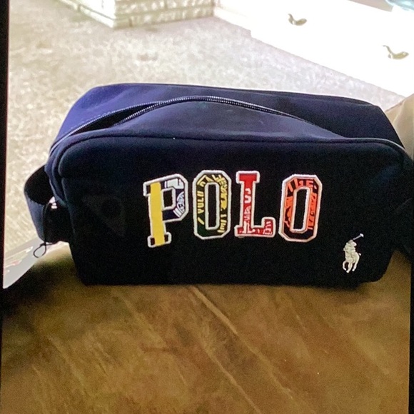 POLO RALPH LAUREN BLUE POUCH TRAVEL TOILETRY BAG NEW - Picture 1 of 9